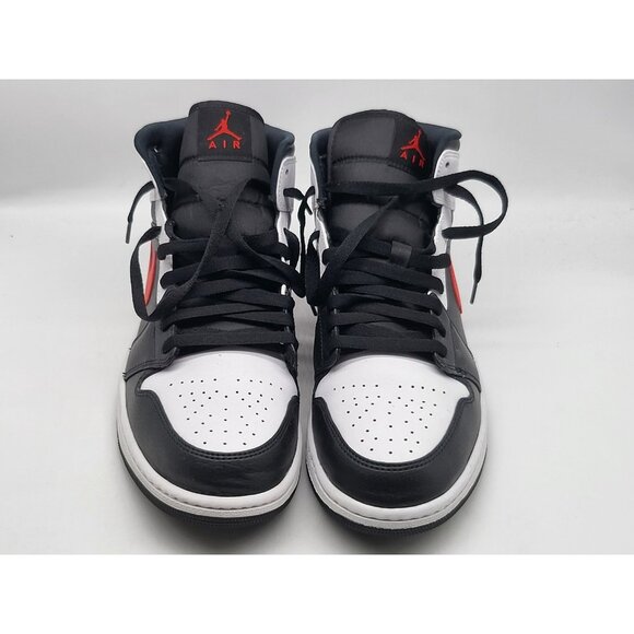 Nike Air Jordan 1 Mid Mens Size 11 Black Red White Sneakers Bred Toe‎ 554724-075 main image 8